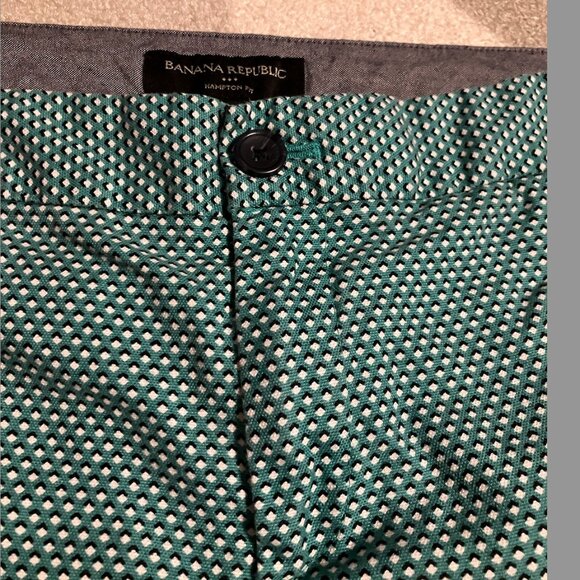 Banana Republic Green Geometric Print Hampton Fit Chino Pants Size 4 - Picture 3 of 8